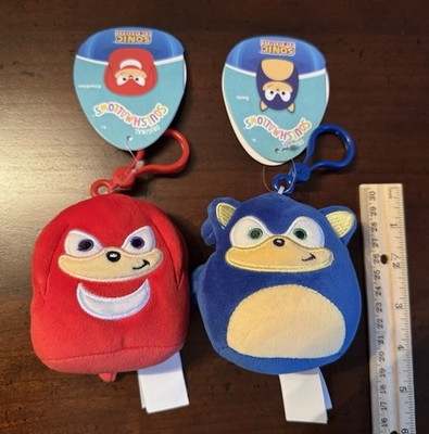 Squishmallows Clip-On Plush Set Sonic the Hedgehog & Knuckles SEGA 3.5in NEW