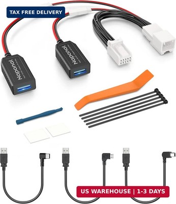 GPS Dash Cam Power Adapter, (10Pin Type H Connector)Mirror Camera Radar Charger 