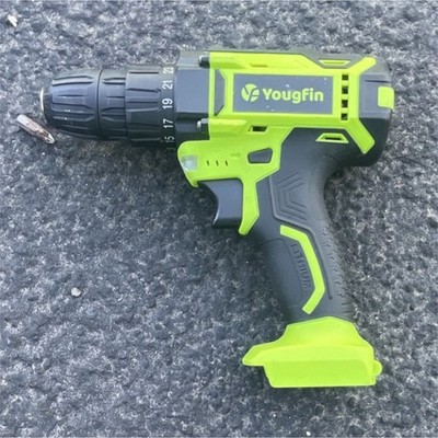 Yougfin 20V Drill/Driver Keyless 30Nm 0-350/1300rpm Green Black Li-Ion