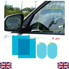4pcs Car Rearview Mirror Protective Film Side Windows Sticker, Anti Fog Glare UK