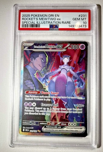 Pokémon Team Rocket's Mewtwo ex 231/182 Sv10 PSA 10 Special Illustration Rare