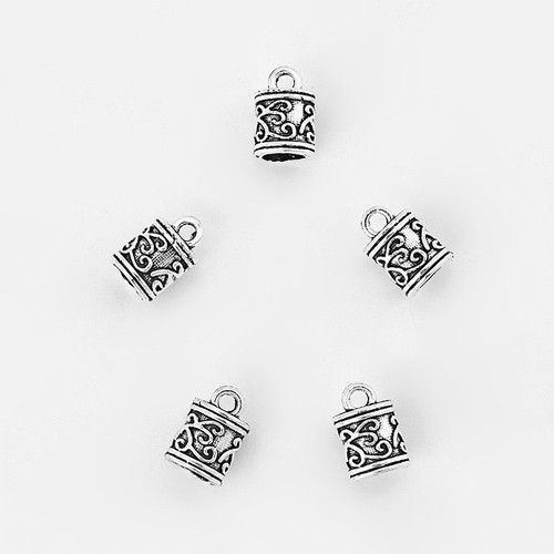 20 x Tibetan Silver End Caps Bead Stopper For 5mm Round Bracelet Necklace Cord - Picture 3 of 3