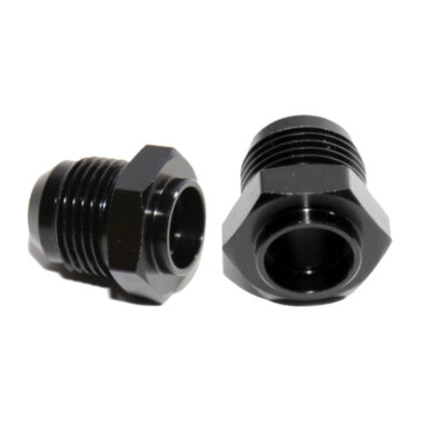 2Pcs -10AN Male to Weld-On Bung Thread Flare Hose End Fitting Adapter Black New