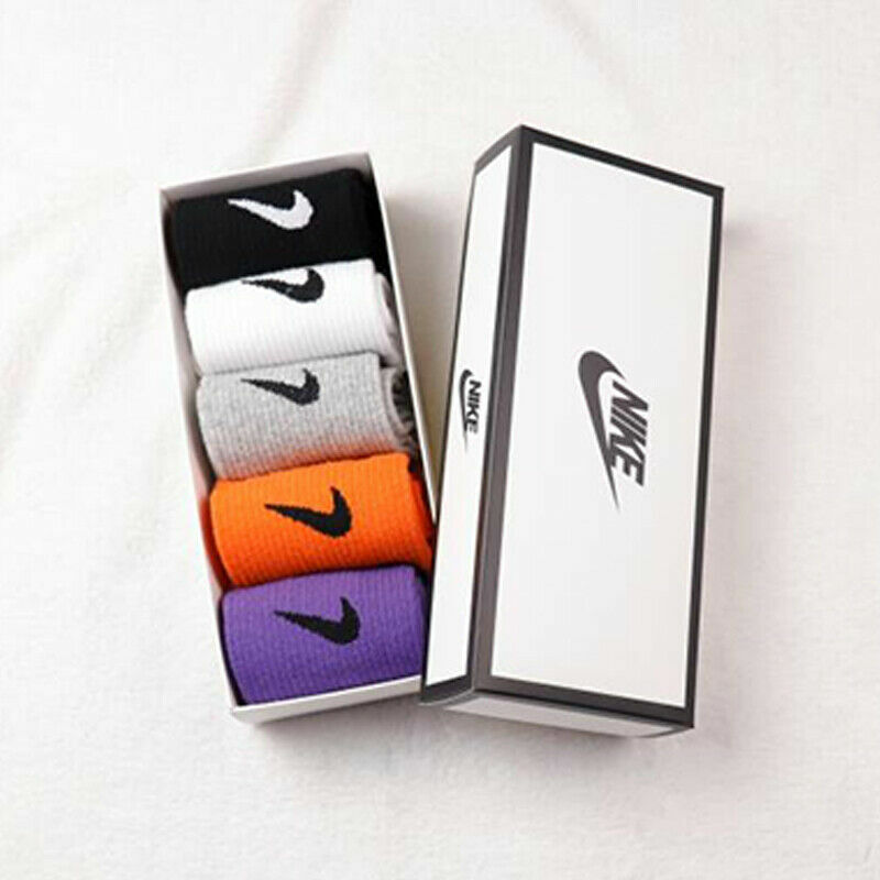 Nike 5 Pairs Socks Women's Men's Sports Socks Cotton Socks Casual Mid