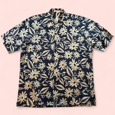 Vintage 90s Hawaiian Shirt 1990s Hawiian Mens Floral Button Up Collared Shirt