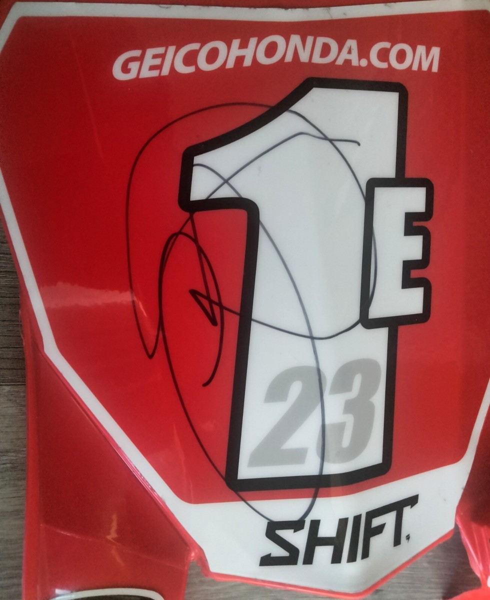 CHASE SEXTON #1E *Signed Geico 250 HONDA Front Number PLATE - 2023