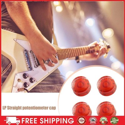 4pcs Electric Guitar Knob Cap Guitar Volume Tone Button for EPI LP (Red) NEW