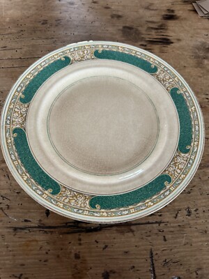 Vintage Stände Speiseteller Elizabeth Grün Gold 10 Zoll