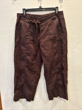Talbots Irish 100 Linen Women's Sz 10 Brown Pants