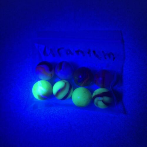 Lot Of 8 Uranium Marbles. Very Cool Glowing!