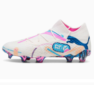 Puma Men's Future 7 Ultimate Vol. Up FG/AG Soccer White/Pink Puma Men's Future 7 Ultimate Vol. Up FG/AG Soccer White/Pink