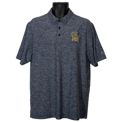 Under Armour Polo Shirt Mens Large Blue Short Sleeve St Michael School Loose