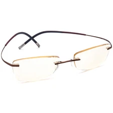 Silhouette Eyeglasses 7581 40 6052 Titan Brown Rimless Frame Austria 52[]19 145