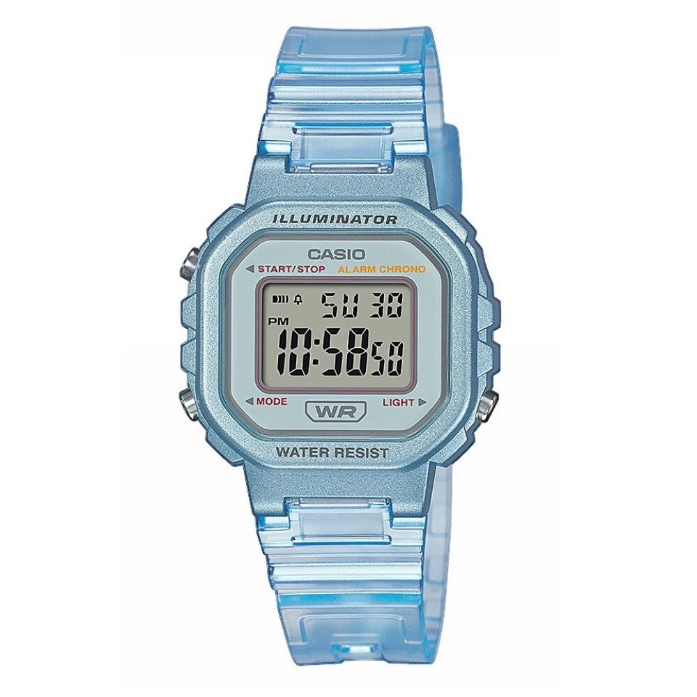 Casio LA-20WHS Transparent Dial Blue Resin Strap Unisex Watch