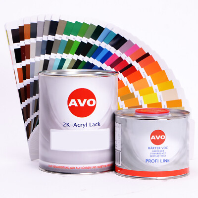 2K Lack 1,5 Liter RAL 1000-9018 Autolack Farbe Schutzlack Industrielack glänzend