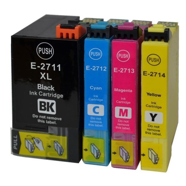✅ 4 Druckerpatronen T2711 Black T2712 Cyan T2713 Magenta T2714 Yellow FüR Epson-image