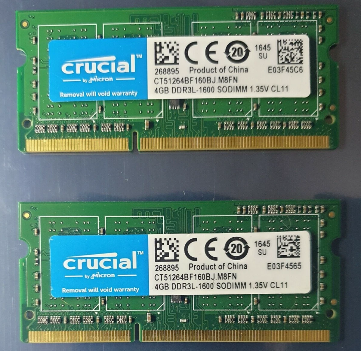 Crucial 4GB DDR3L 1600Mhz (PC3L-12800) 1.35V SODIMM Memory Ram  CT51264BF160BJ