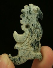 5CM Natural Dushan Old Jade Carving Phoenix Phonix Bird Animal Amulet Pendant