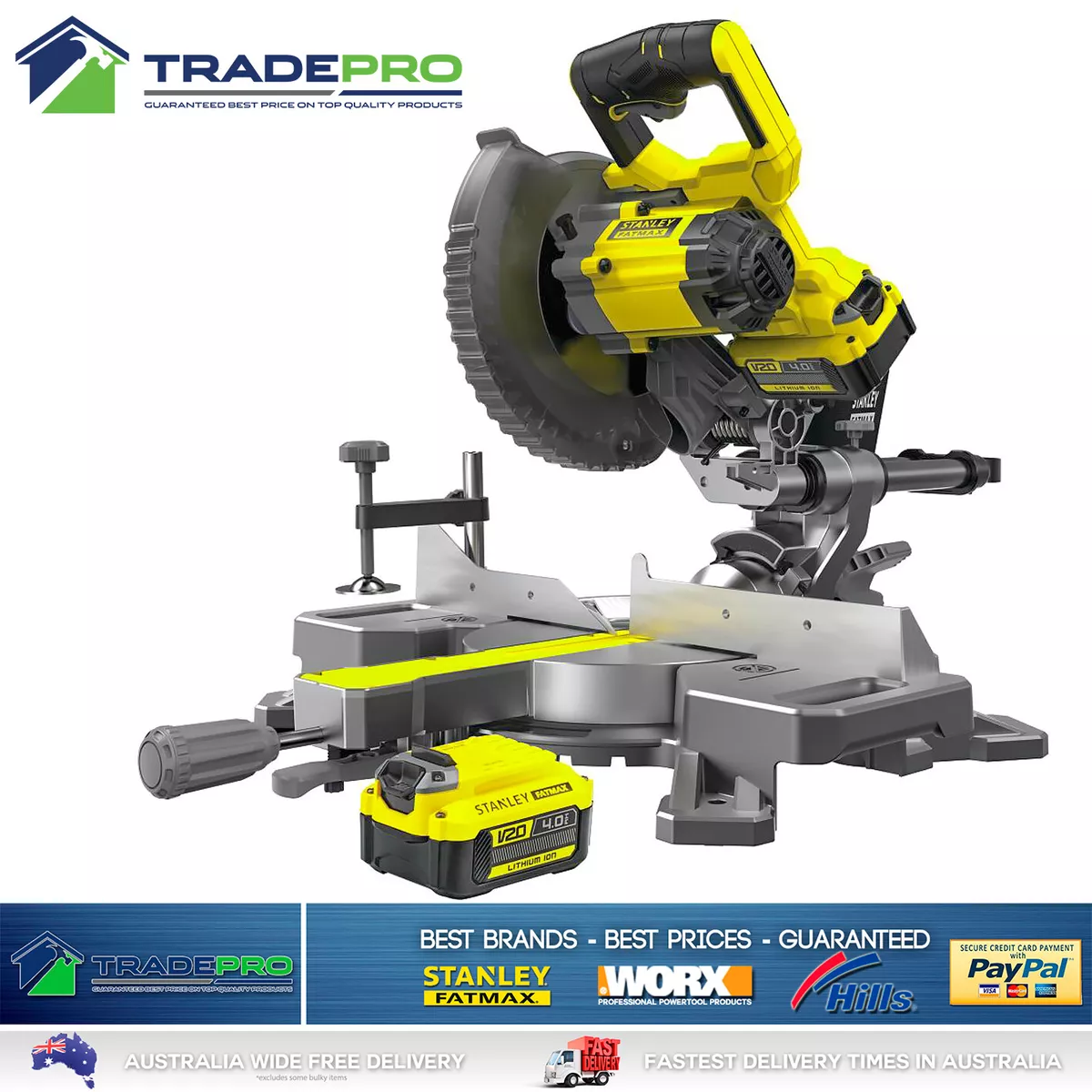 Stanley Fatmax 18V Slide Mitre Saw Kit Cordless Compound Drop