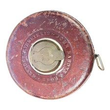 VINTAGE JOHN RABONE & SONS BIRMINGHAM ENGLAND MEASURING TAPE 100 FT NO 415