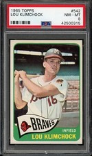 1965 Topps Baseball #542 Lou Klimchock PSA 8