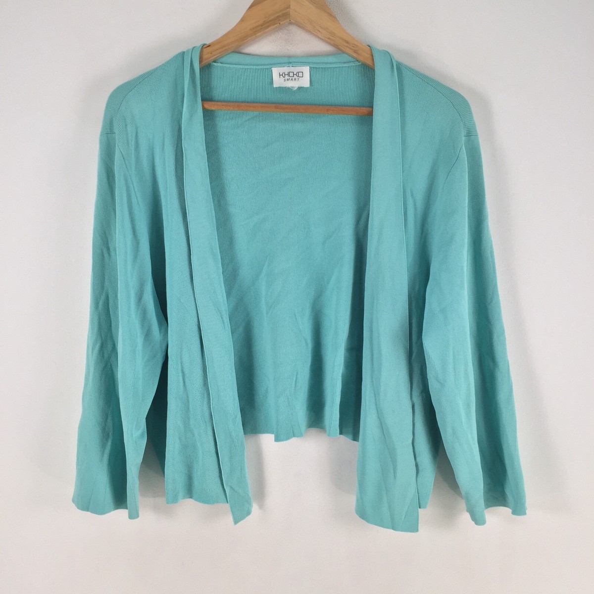 Khoko Smart womens knit cardigan size M blue long sleeve 099581