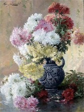 Still Life Hrysanthemums Accent Tile Mural Kitchen Bathroom Backsplash Ceramic