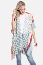 Anthropologie Style Floral Print Lightweight Kimono Shawl Cover up Cardigan