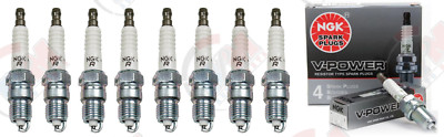 NGK ''V-POWER'' Spark Plugs (Set of 8) for 1979-1995 Ford Mustang 5.0 4.2L V8