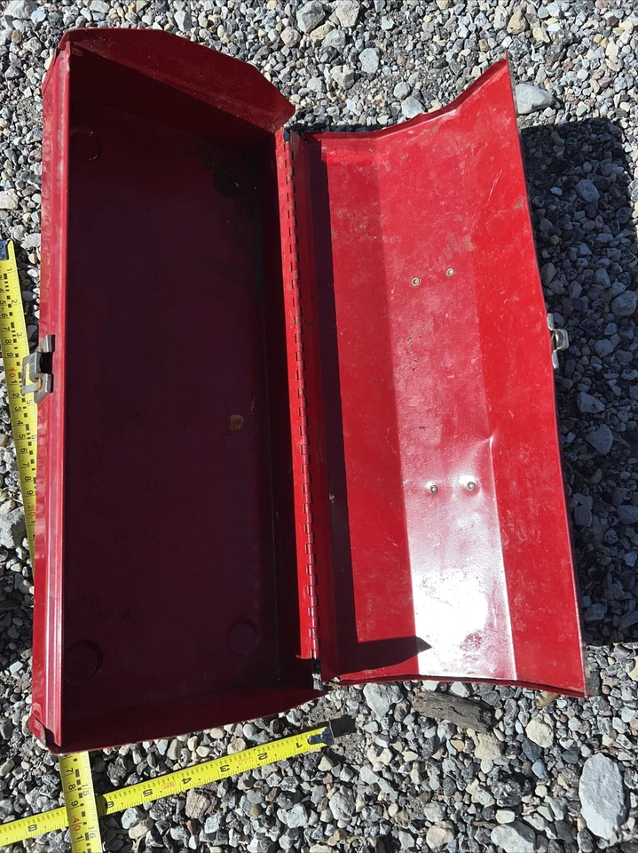 Tool Box storage Travel Vintage Metal Small Heavy Duty Stack On Case - Image 2 of 4