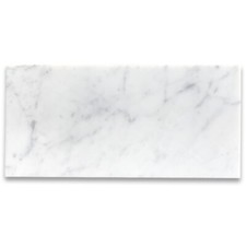 C43P 6x12 Carrara Marble Subway Tile Polished Venato Bianco White Carrera