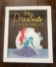 8x10 Little Mermaid Wall Decor Glass w/wooden Frame