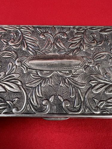 Vintage Godinger Jewelry Box Silver Plated 9”x3.5”x2” Velvet Lined Hinged - Picture 11 of 17