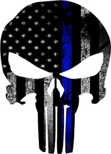 Punisher American Flag Thin Blue Llne Skull Vinyl Sticker Decal Matte Police Punisher American Flag Thin Blue Llne Skull Vinyl Sticker Decal Matte Police