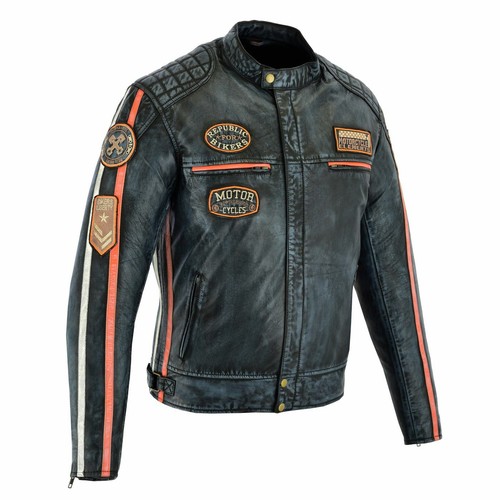CHAQUETA MOTO DE CUERO PIEL VINTAGE | eBay