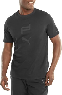 Puma Mens Pd Graphic Crew Neck Short Sleeve Athletic Tops Casual - Black SZ 2XL