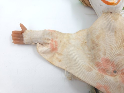Vintage 1970s Clown Wooden String Puppet Marionette Toy 13" STRAW HAT READ DESCR - Picture 3 of 9