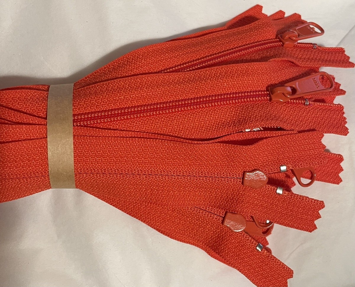 YKK 9” Zipper Closed End Nylon Orange 25 Pieces Lot New | eBay