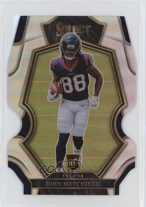 2022 Panini Select Premier Level Silver Prizm Die-Cut John Metchie III #141 0nr3