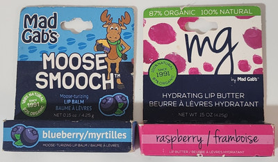 Mad Gab's Gabs Natural Lip Butter Balm Stick Care Moose Smooch Flavored Choice