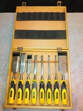 Stanley Chisel Set of 8 HCS Chisels In Original Box Woodworking Tools