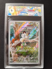 carta pokèmon gradata meowth illustration rare 106/094 psa bgs fiamme spettrali