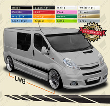 Fits Vauxhall Opel Vivaro LWB (2001-2014) - Side Stripes Decals Van Stickers