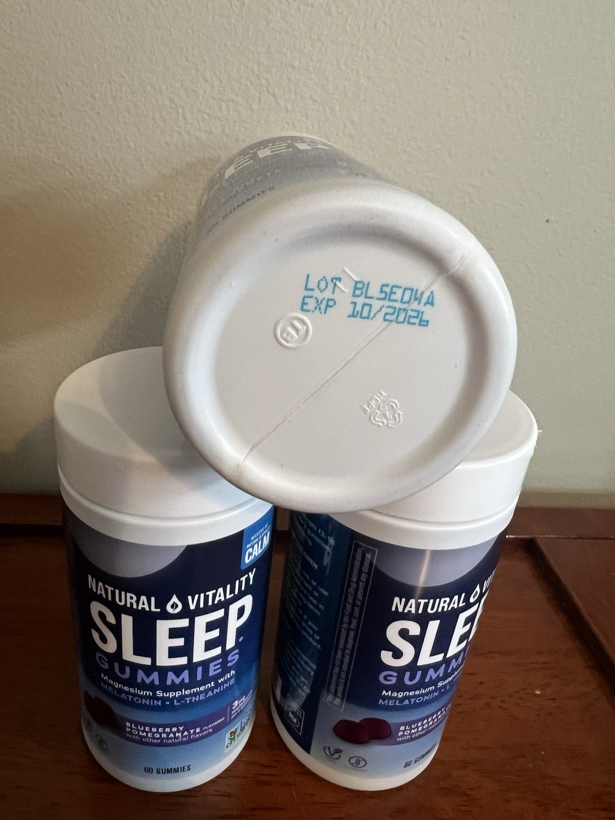 2PK Natural Vitality Sleep Gummies Magnesium Blueberry Pomegranate 60ct