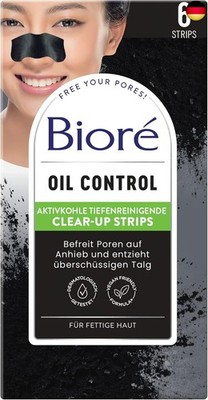 Biore 6 Tiefenreinigende Aktivkohle Clear-Up-Strips - 1 X 6 Nasenstrips -
