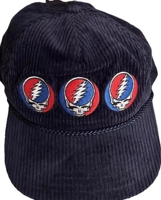 Grateful Dead Stealing Repeat Corduroy Hat Blue Ripple Junction Snap Back New