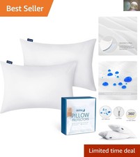 Toddler Pillow Protector Covers - 100 Waterproof  Machine Washable 2 Pack 