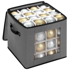 Christmas Ornament Storage Box With Adjustable Dividers,Ornament Storage Cont...