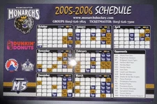 2005-06 MANCHESTER MONARCHS AHL HOCKEY MAGNET SCHEDULE DUNKIN DONUTS