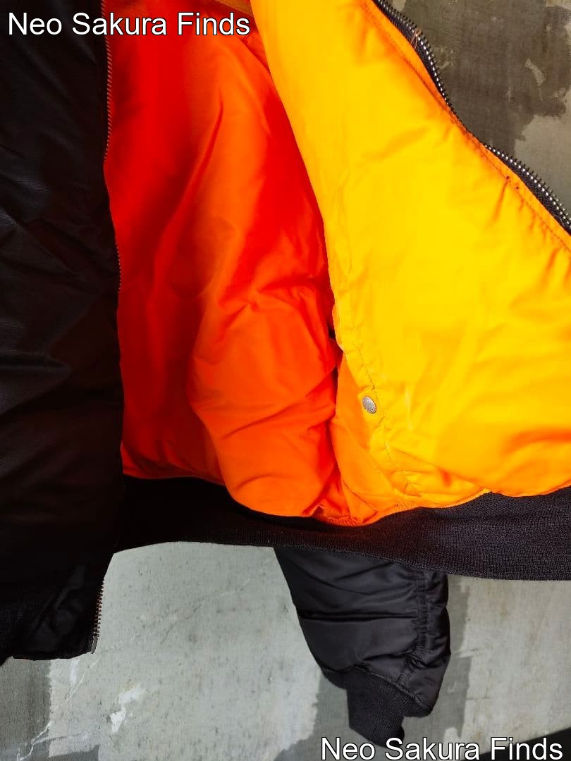 H&M Heron Preston H2 Reversible MA-1 Flight Jacket Orange Size L image 8